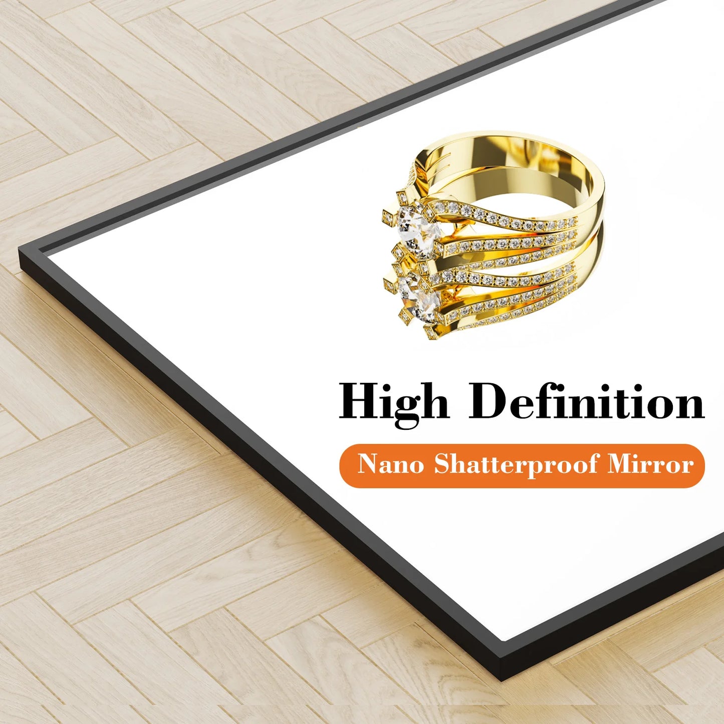 64"x21" Full Body Wall-Mounted Mirror with Stand