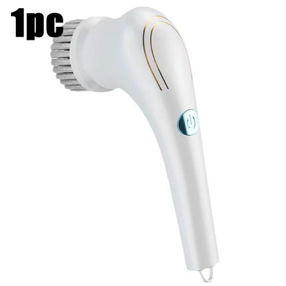 Electric Power Scrubber Kit - Rechargeable Cleaning Brush with Steel Wool Pads for Kitchen, Bath, Grill, Long Handle