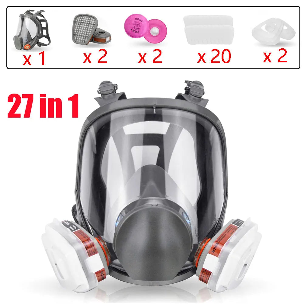 6800 Gas Mask Full Face Large Size Respirator Reusable Gas Paint Sprayer Chemical Wood working Dust