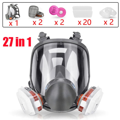 6800 Gas Mask Full Face Large Size Respirator Reusable Gas Paint Sprayer Chemical Wood working Dust