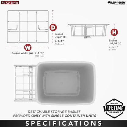 Pullout Trash Can 35 Qt Garbage Recycling Bin Full Extension Slides,