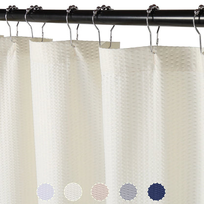 Soft Microfiber Fabric Shower Curtain or Liner for Bathroom, Bathtub Embossed Pattern Water Repellent 72x72Inches